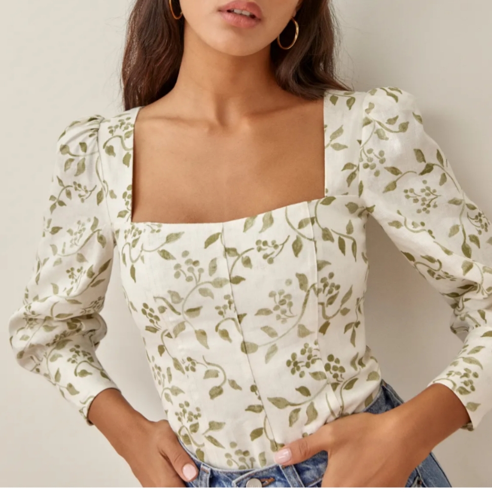 NWT Reformation Stilton Linen Top